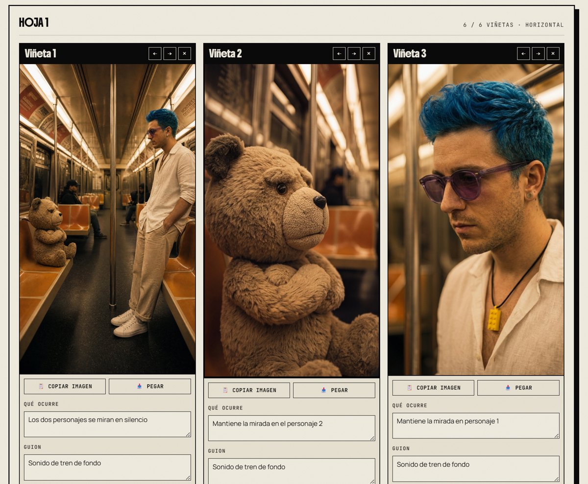 Storyboard real montado con la herramienta